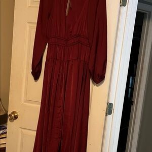 Wonderly Burgundy Long Sleeve Dress